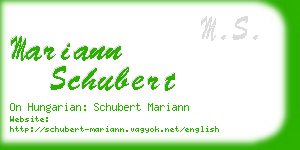 mariann schubert business card